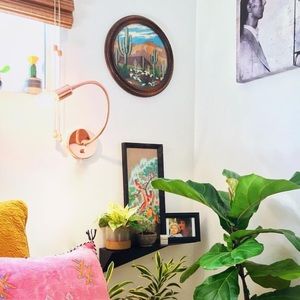 Adorable hand embroidered desert scene